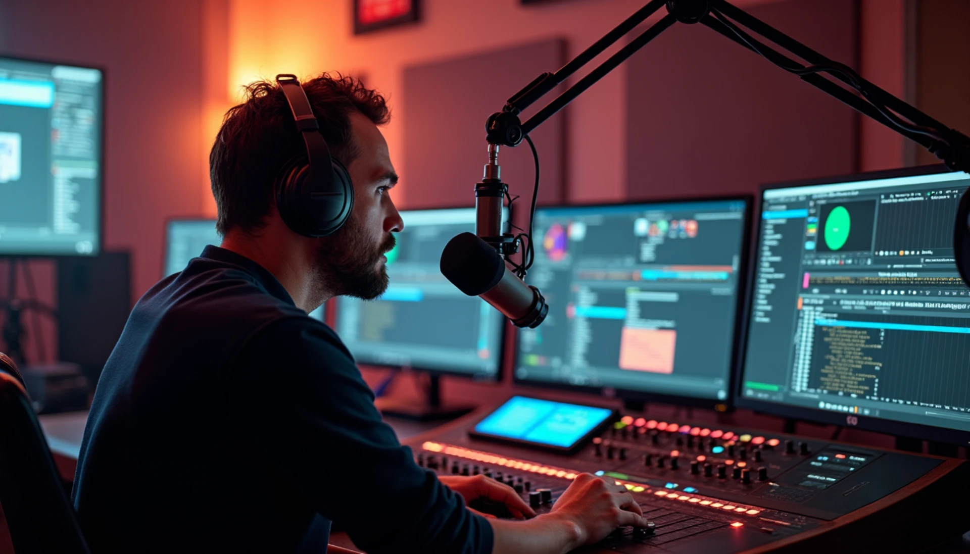 radio studio van een lokale omroep